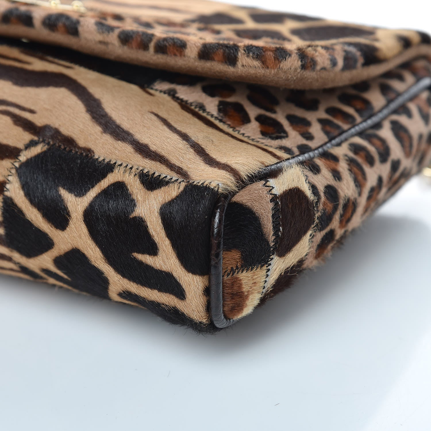 Dolce & Gabbana Calf Hair Animal Print Patchwork Shoulder Bag 8 of 10