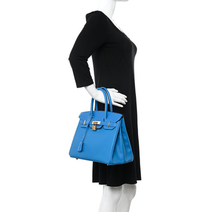 Hermes Epsom BIRKIN 30 Bleu Zanzibar 2 of 11