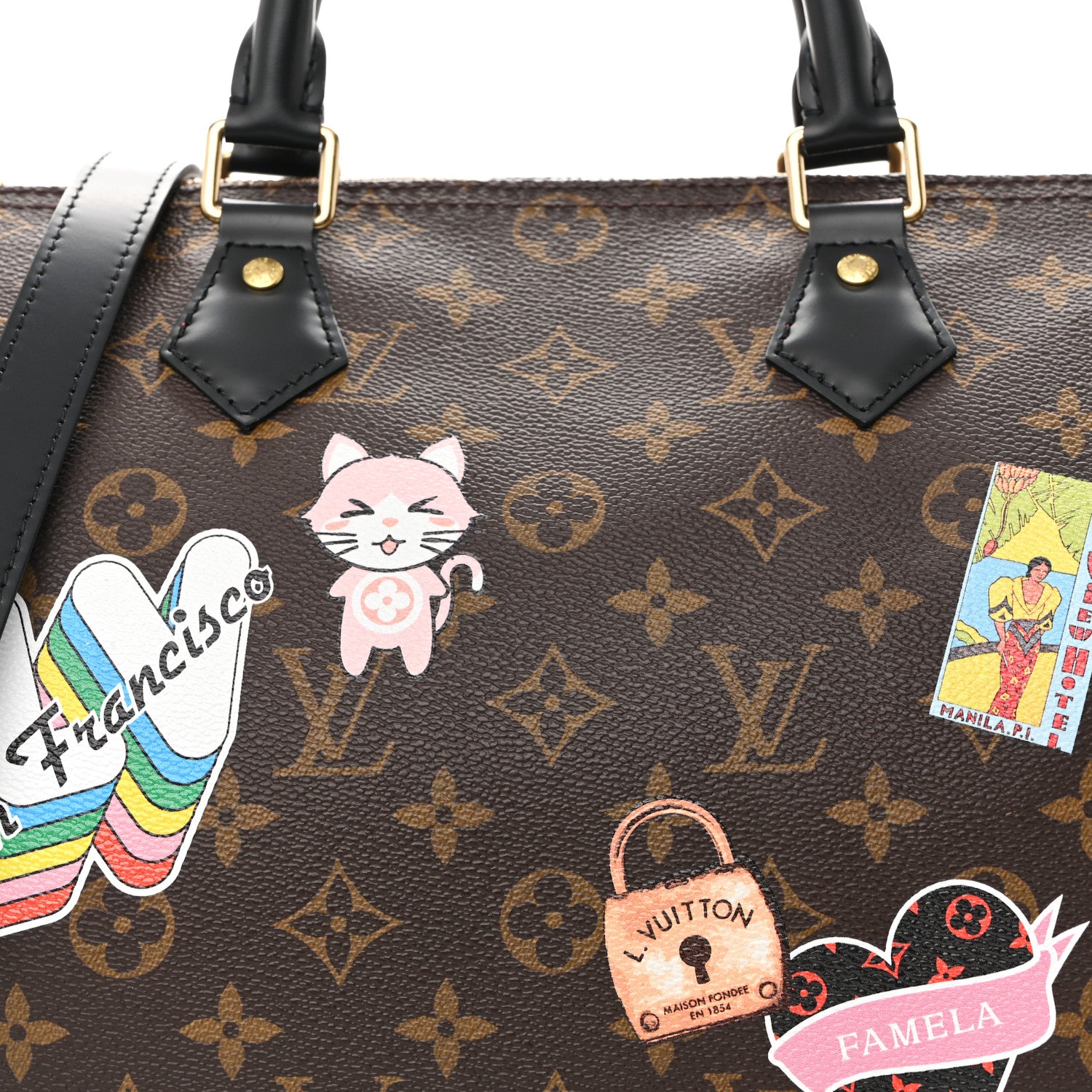 Louis Vuitton Monogram My World Tour Speedy Bandouliere 30 Black 7 of 10
