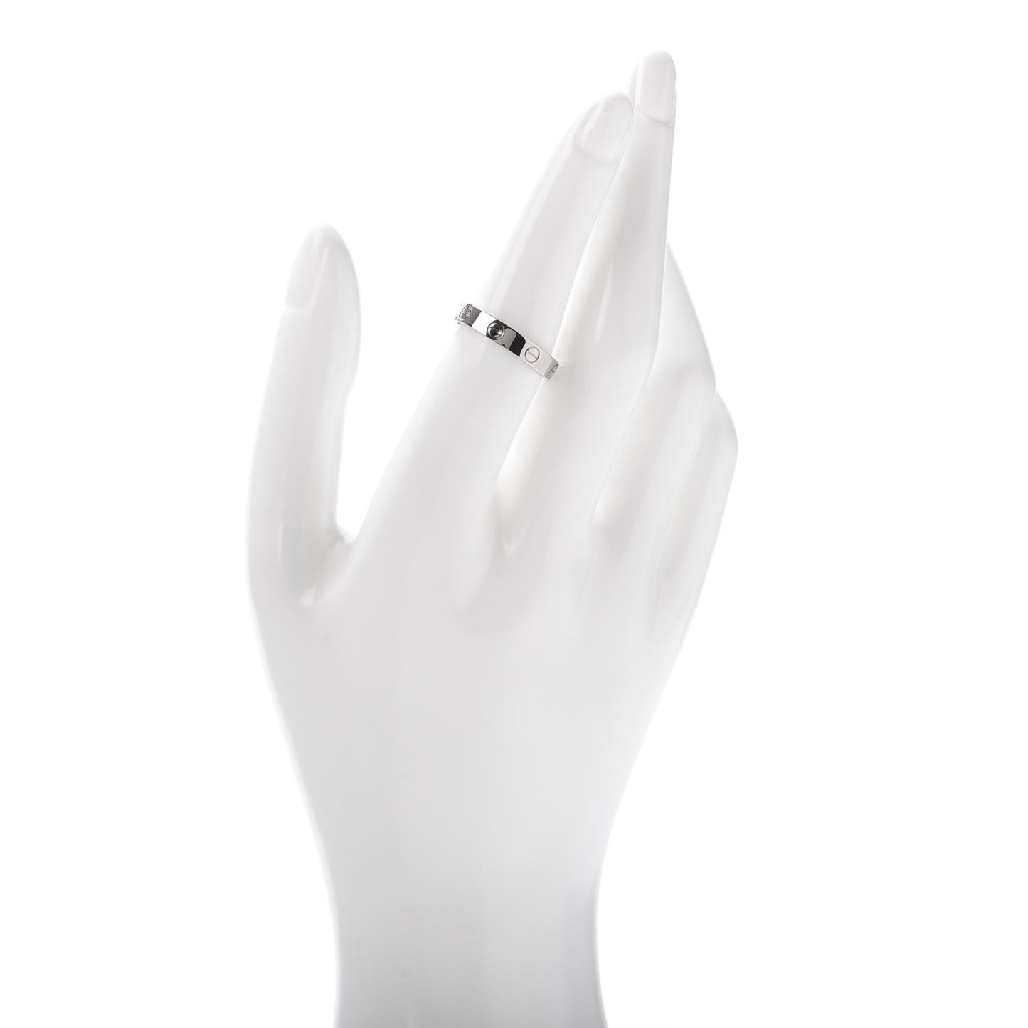 18K White Gold 3.5mm LOVE Wedding Band Ring 54 6.75