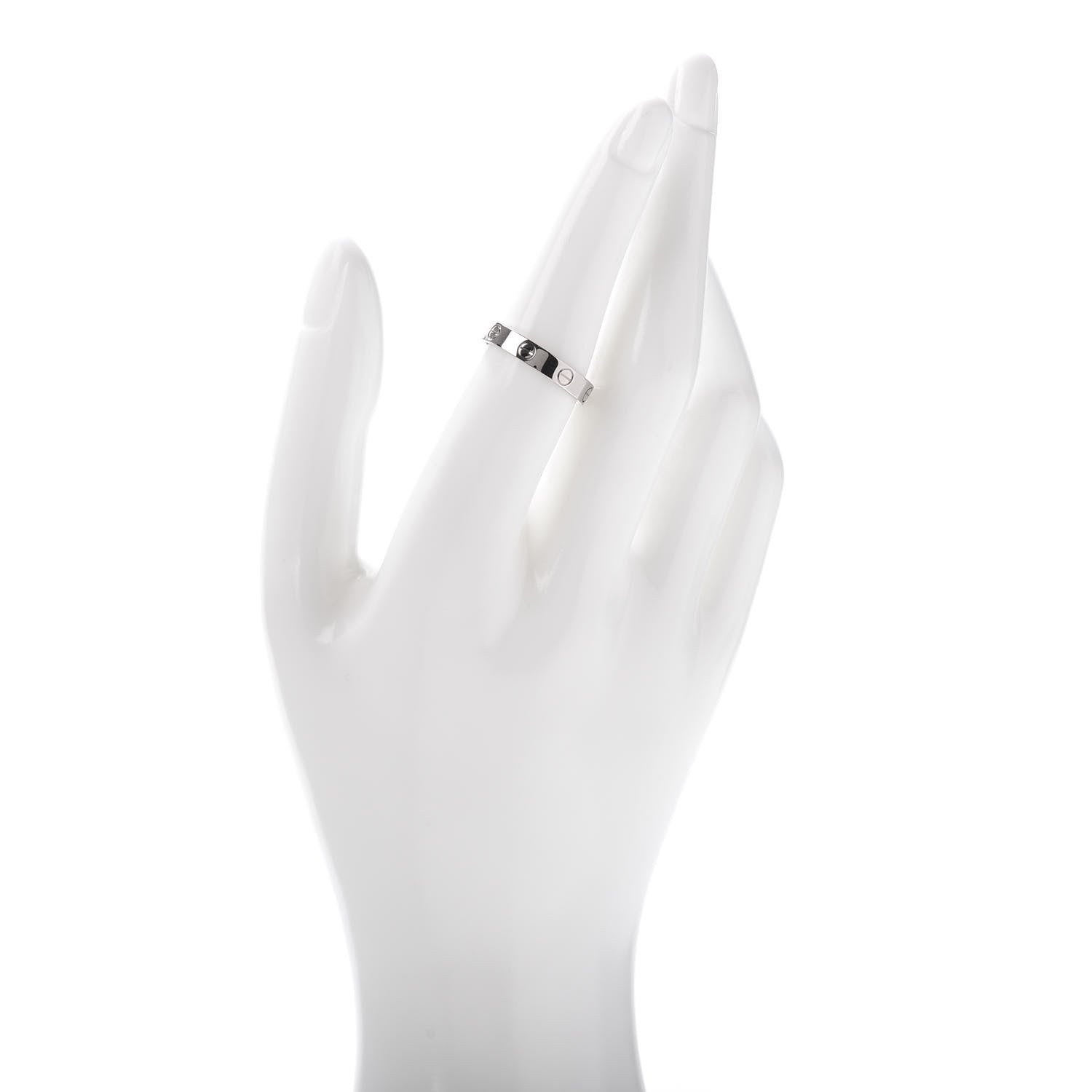Cartier 18K White Gold 3.5mm LOVE Wedding Band Ring 54 6.75 2 of 4