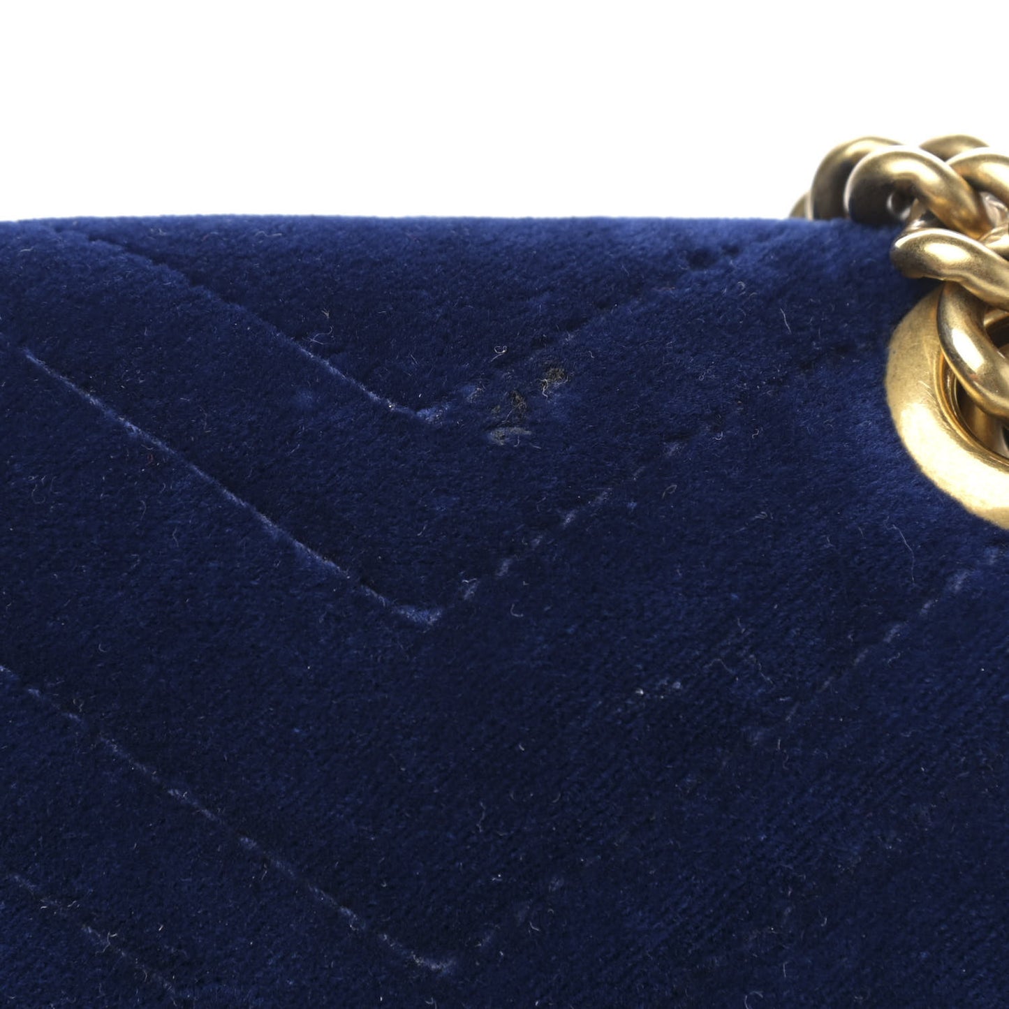 Velvet Matelasse Medium GG Marmont Shoulder Bag Cobalt Blue