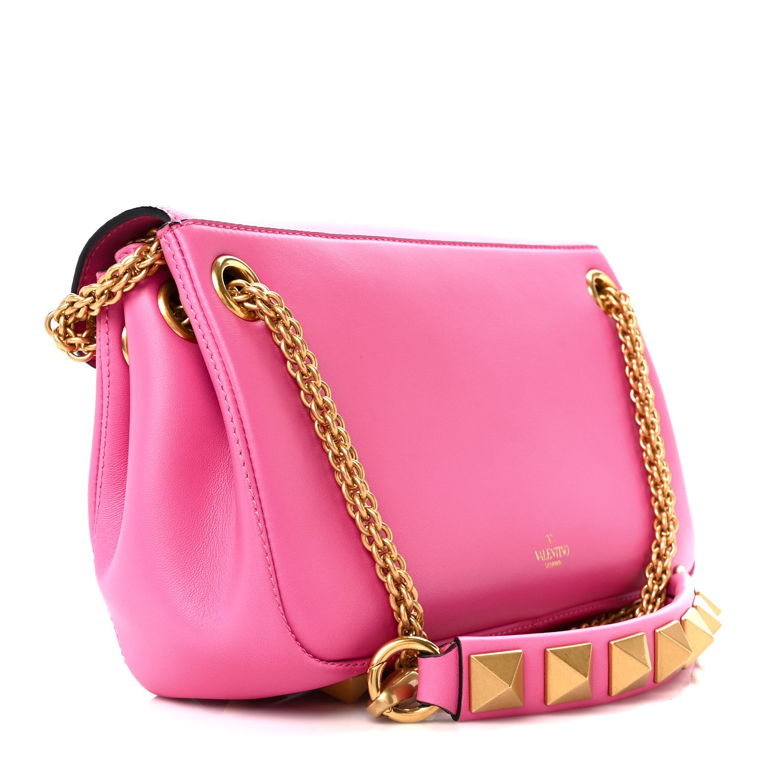 Valentino Garavani Nappa Stud Sign Shoulder Bag Feminine Pink 3 of 10