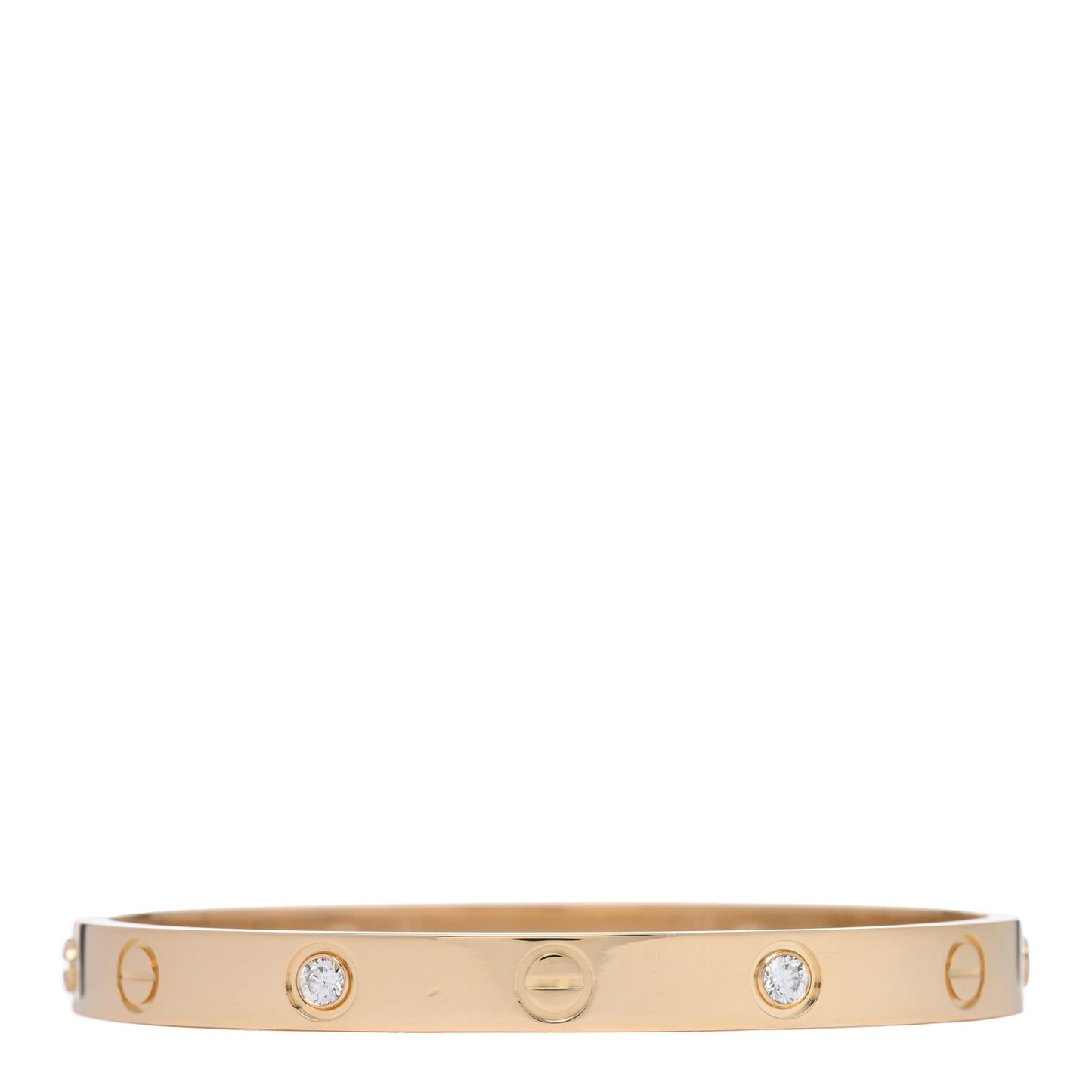 18K Yellow Gold 4 Diamond LOVE Bracelet 16