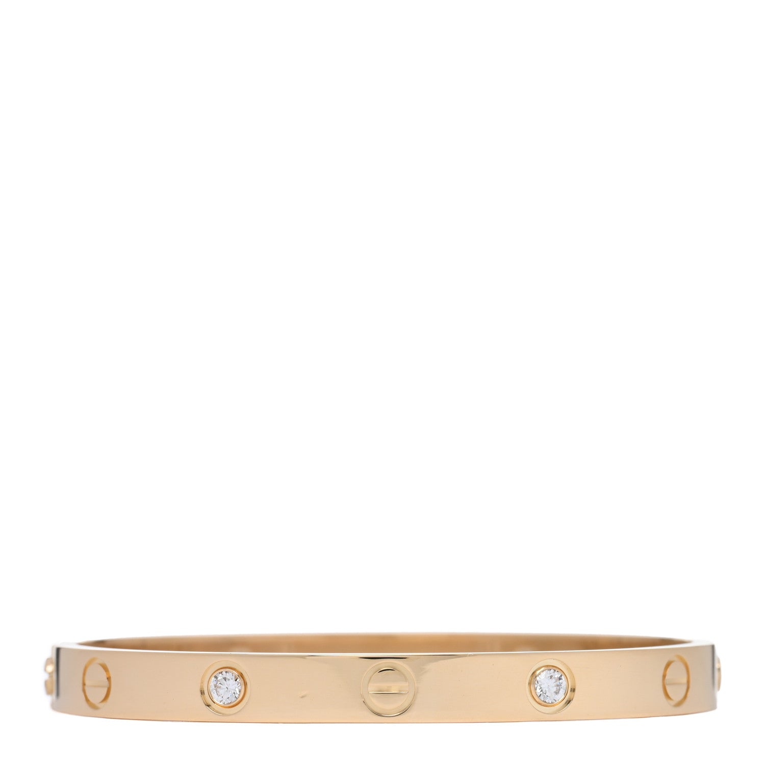 Cartier 18K Yellow Gold 4 Diamond LOVE Bracelet 16 1 of 5