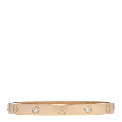 Cartier 18K Yellow Gold 4 Diamond LOVE Bracelet 16 1 of 5