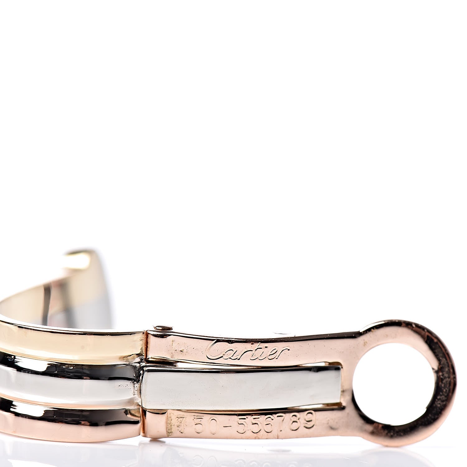Cartier 18K Yellow White Pink Gold C De Clip-On Earrings 3 of 4
