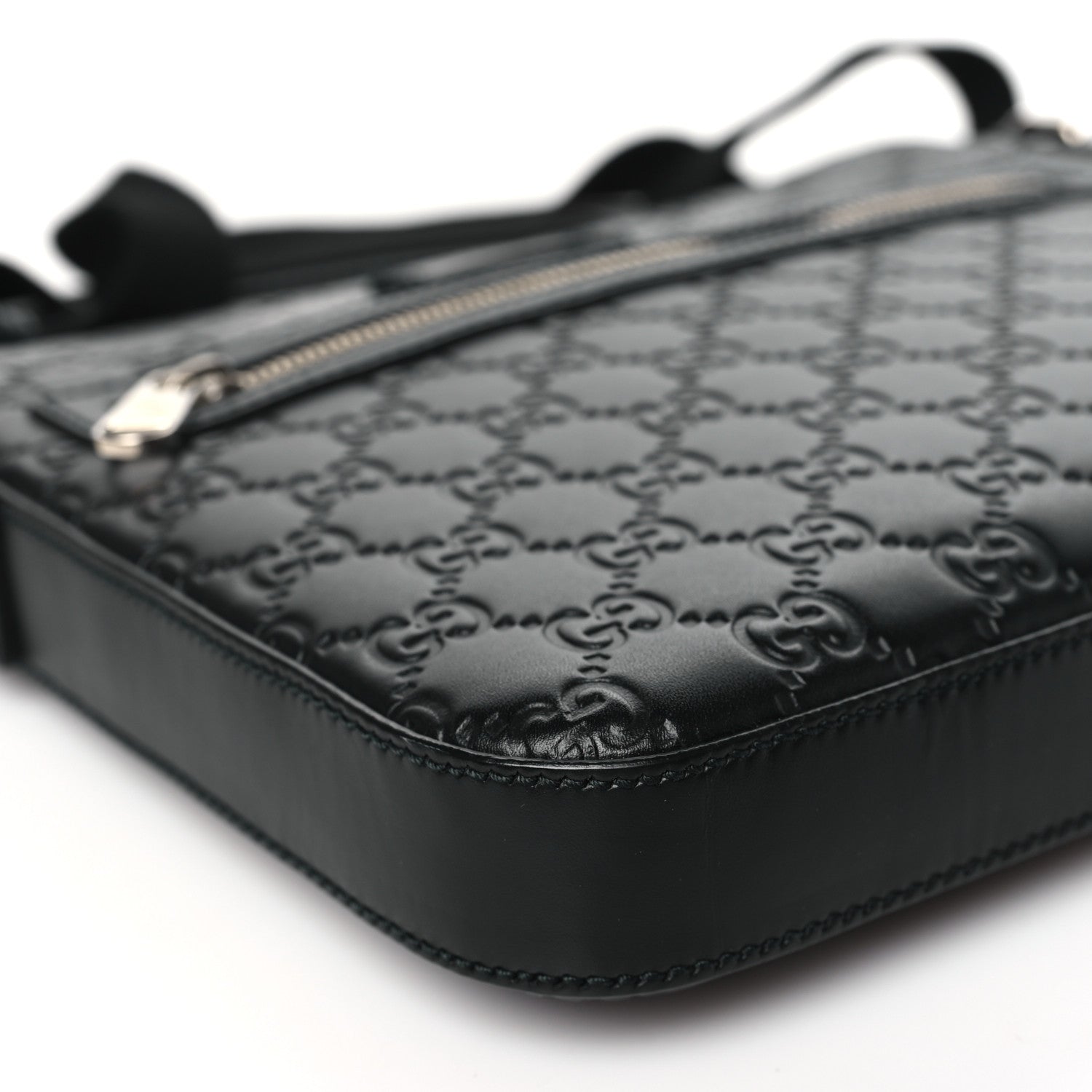 Gucci Guccissima Signature Small Messenger Bag Black 9 of 10