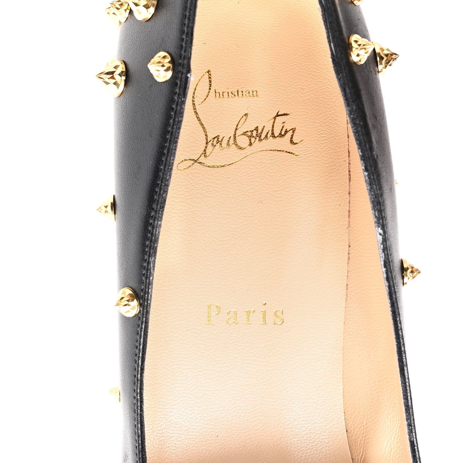 Christian Louboutin Shiny Nappa Studded Aimantaclou 100 Pumps 39