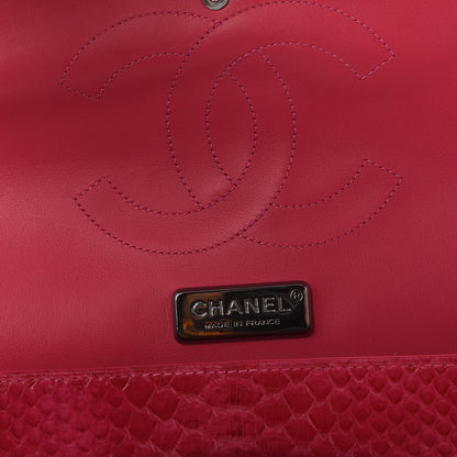 Chanel Python Jumbo Double Flap Dark Pink 11 of 11