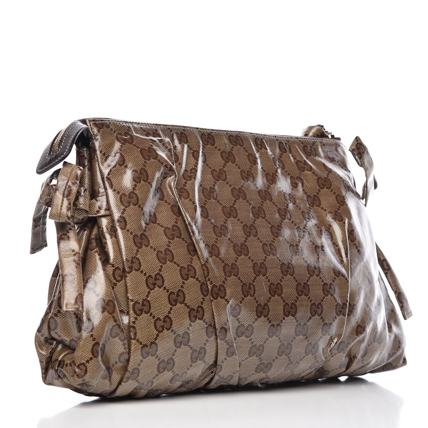 Gucci Crystal Monogram Large Hysteria Clutch Brown 3 of 9