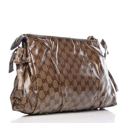 Gucci Crystal Monogram Large Hysteria Clutch Brown 3 of 9