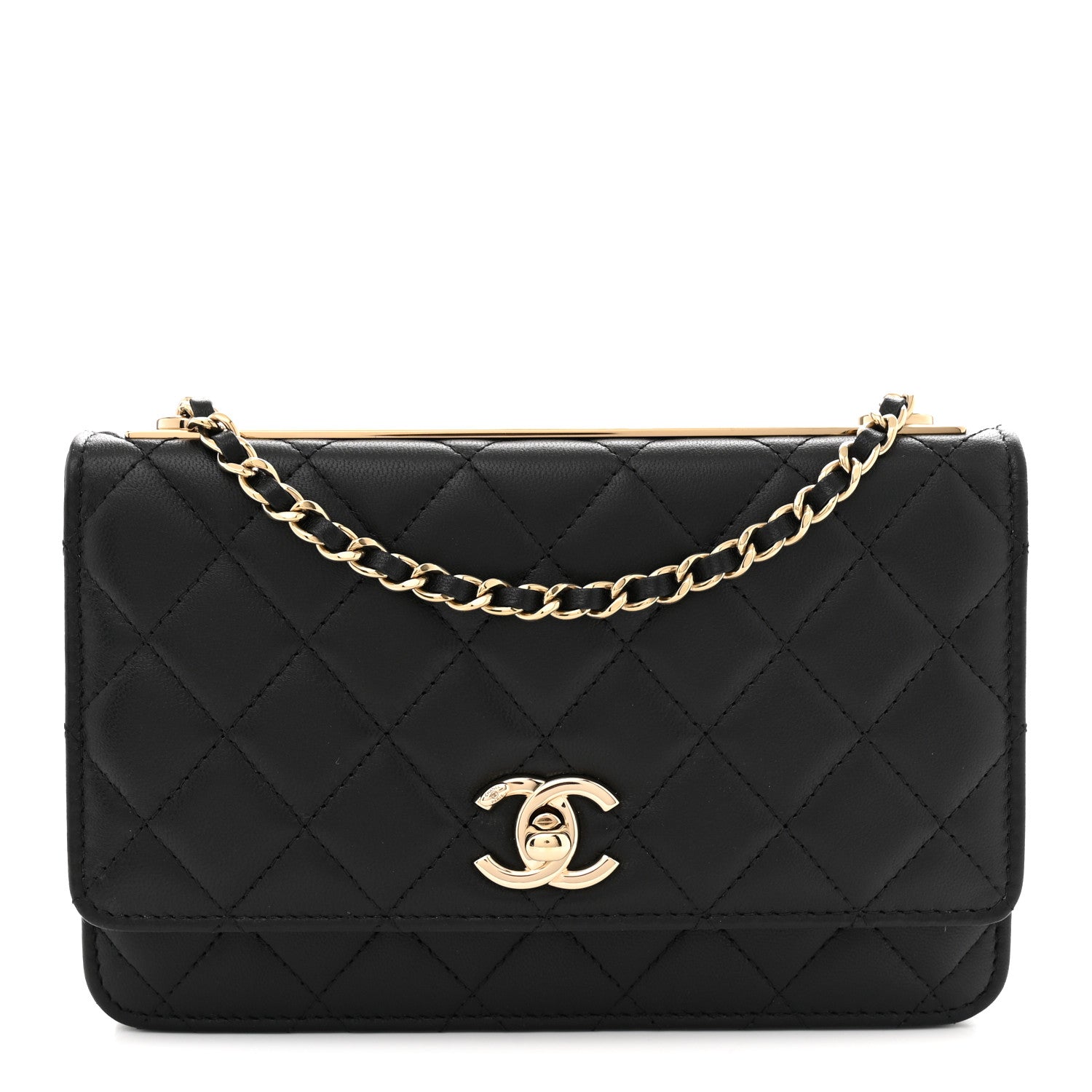 Chanel Lambskin Quilted Trendy CC Wallet On Chain WOC Black 1 of 11