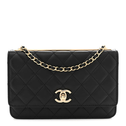 Chanel Lambskin Quilted Trendy CC Wallet On Chain WOC Black 1 of 11
