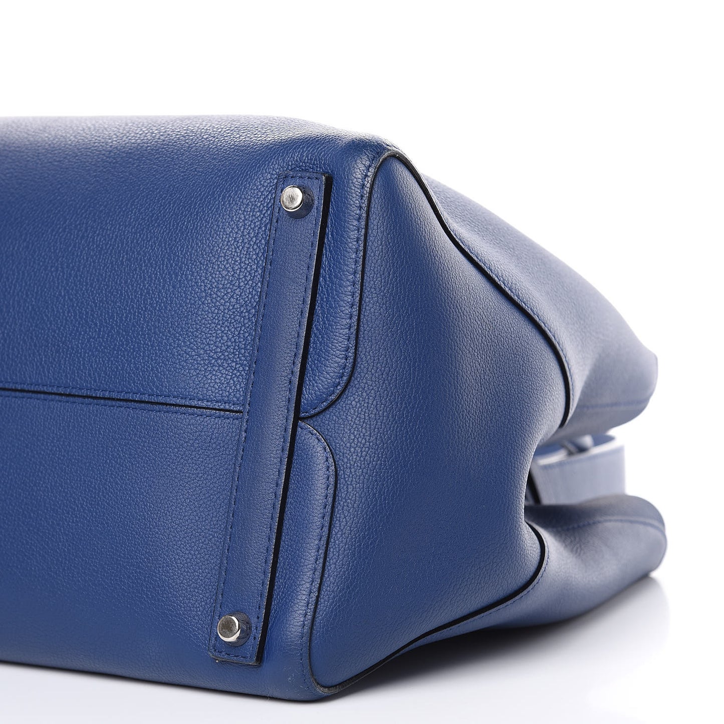 Supple Grained Calfskin Large Open Bar Tote Blue