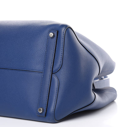 Christian Dior Supple Grained Calfskin Large Open Bar Tote Blue 9 of 16