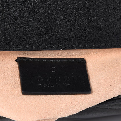 Gucci Calfskin Matelasse Super Mini GG Marmont Shoulder Bag Black 5 of 10