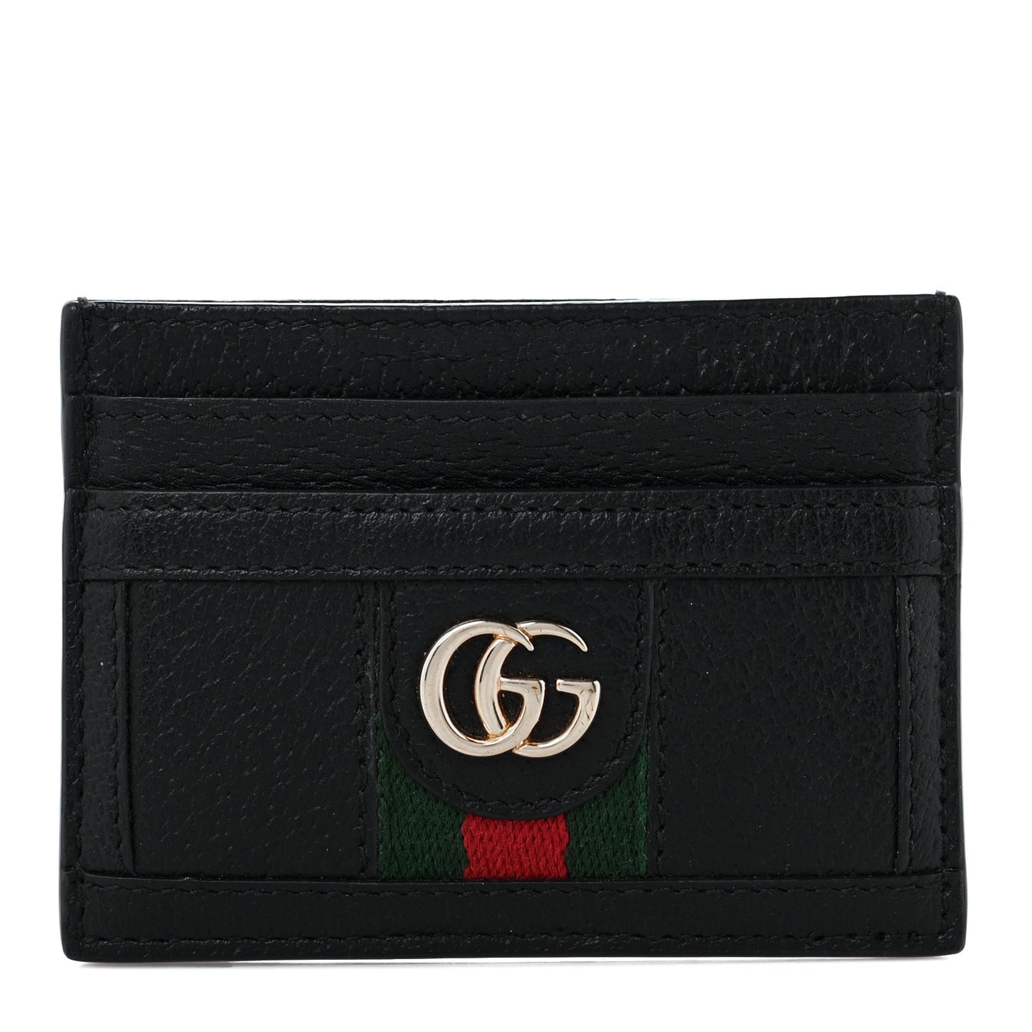 Calfskin Web GG Ophidia Card Holder Black