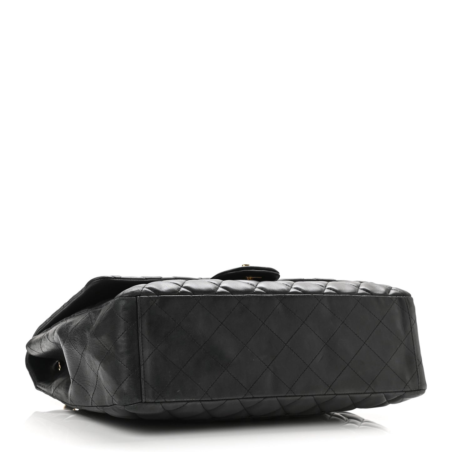 Lambskin Quilted Maxi Single Flap Black