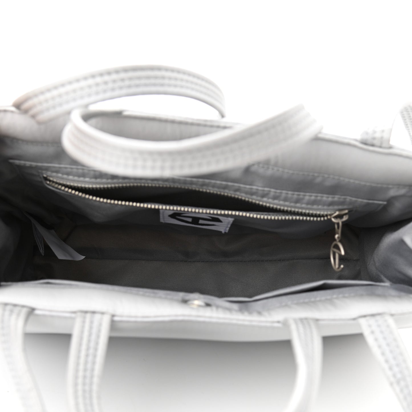 Nylon Medium Puff Shopping Bag Grey