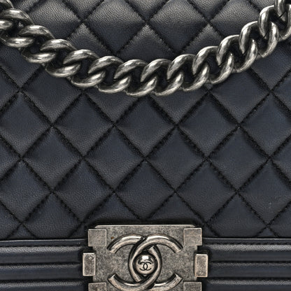 Chanel Lambskin Quilted Medium Boy Flap Black 8 of 10