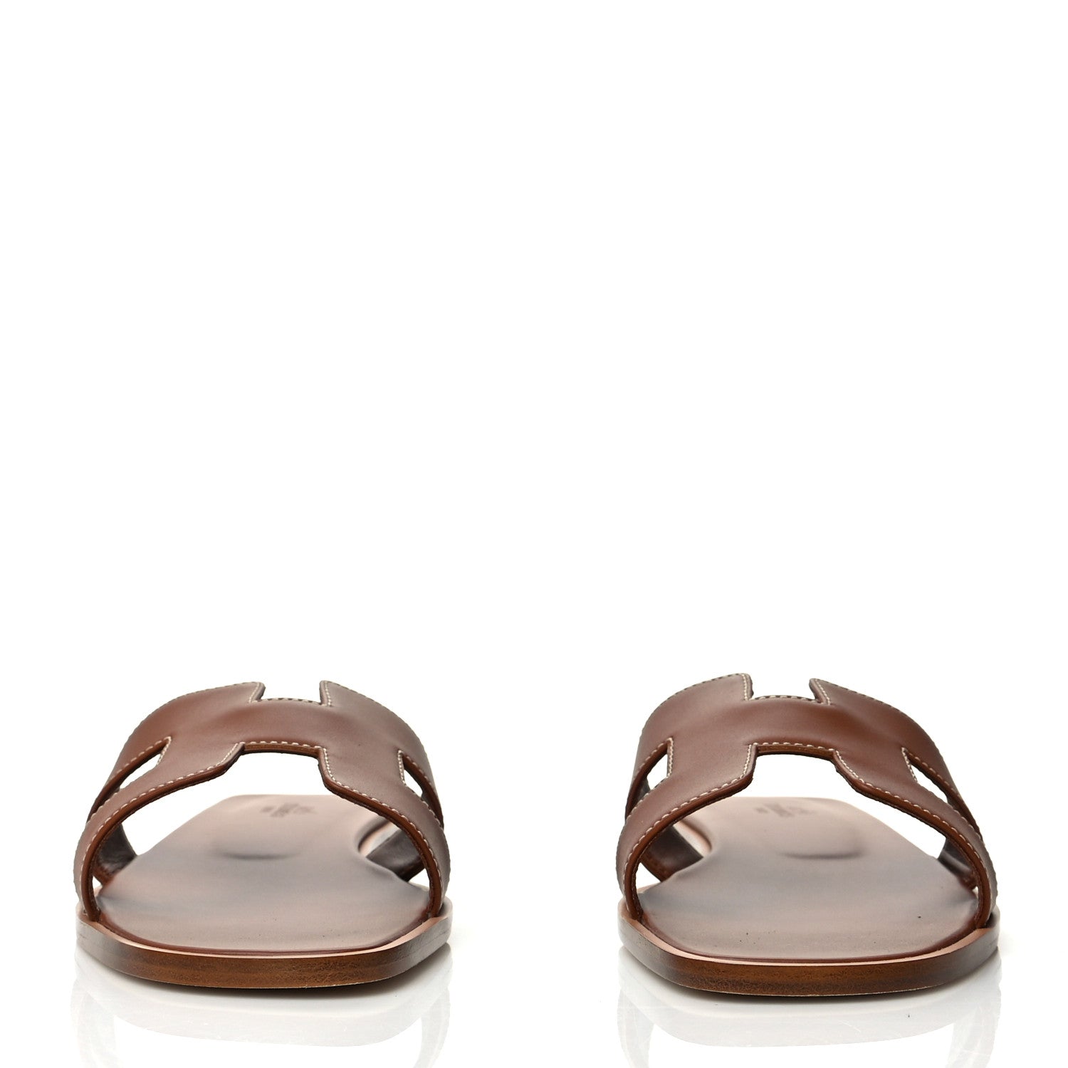 Hermes Box Calfskin Oran Sandals 39 Gold 2 of 8