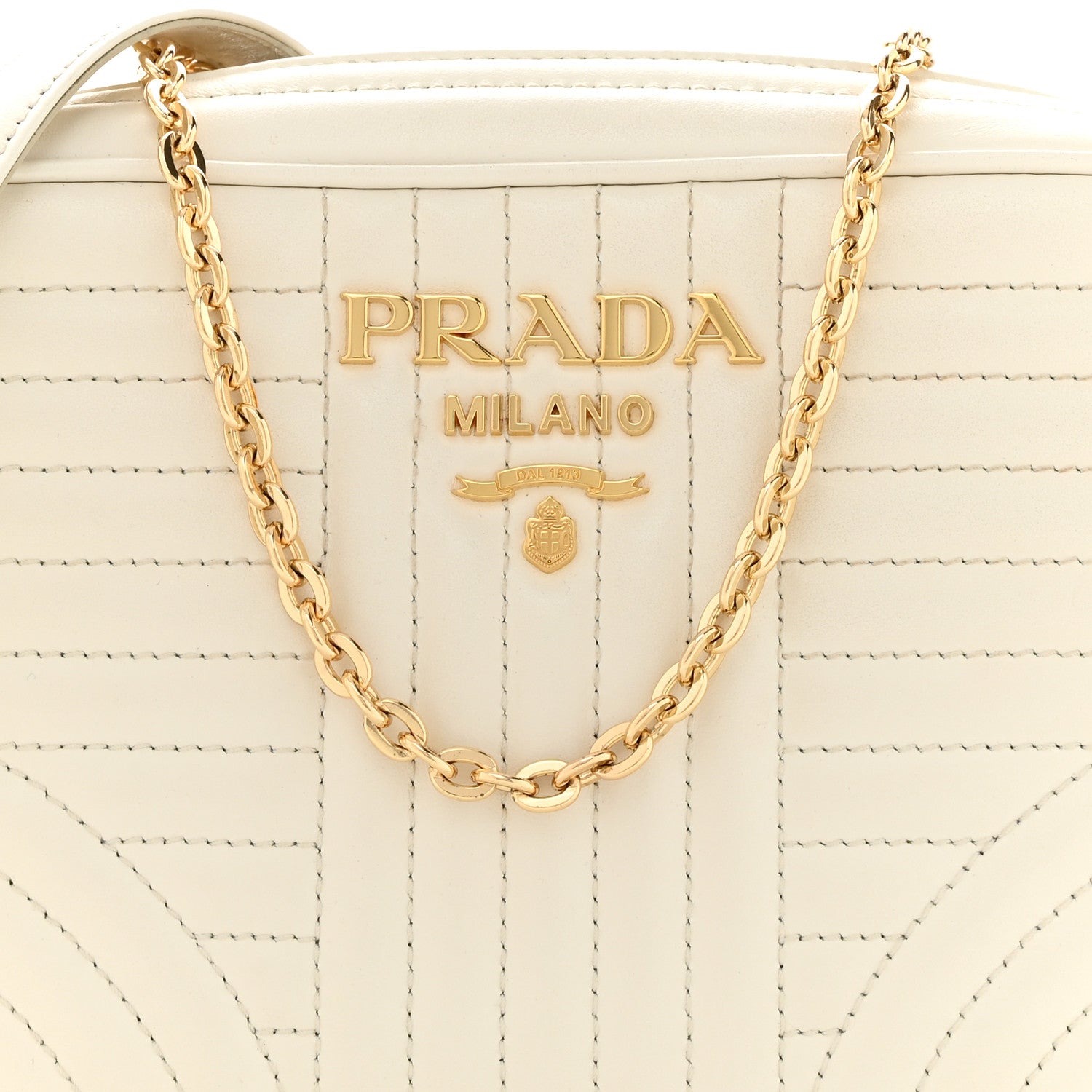 Prada Soft Calfskin Diagramme Crossbody Bag White 8 of 10