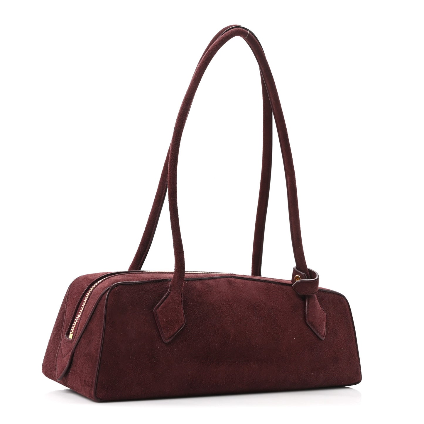 Suede Goatskin Medium Le Teckel Bag Rouge Grenat