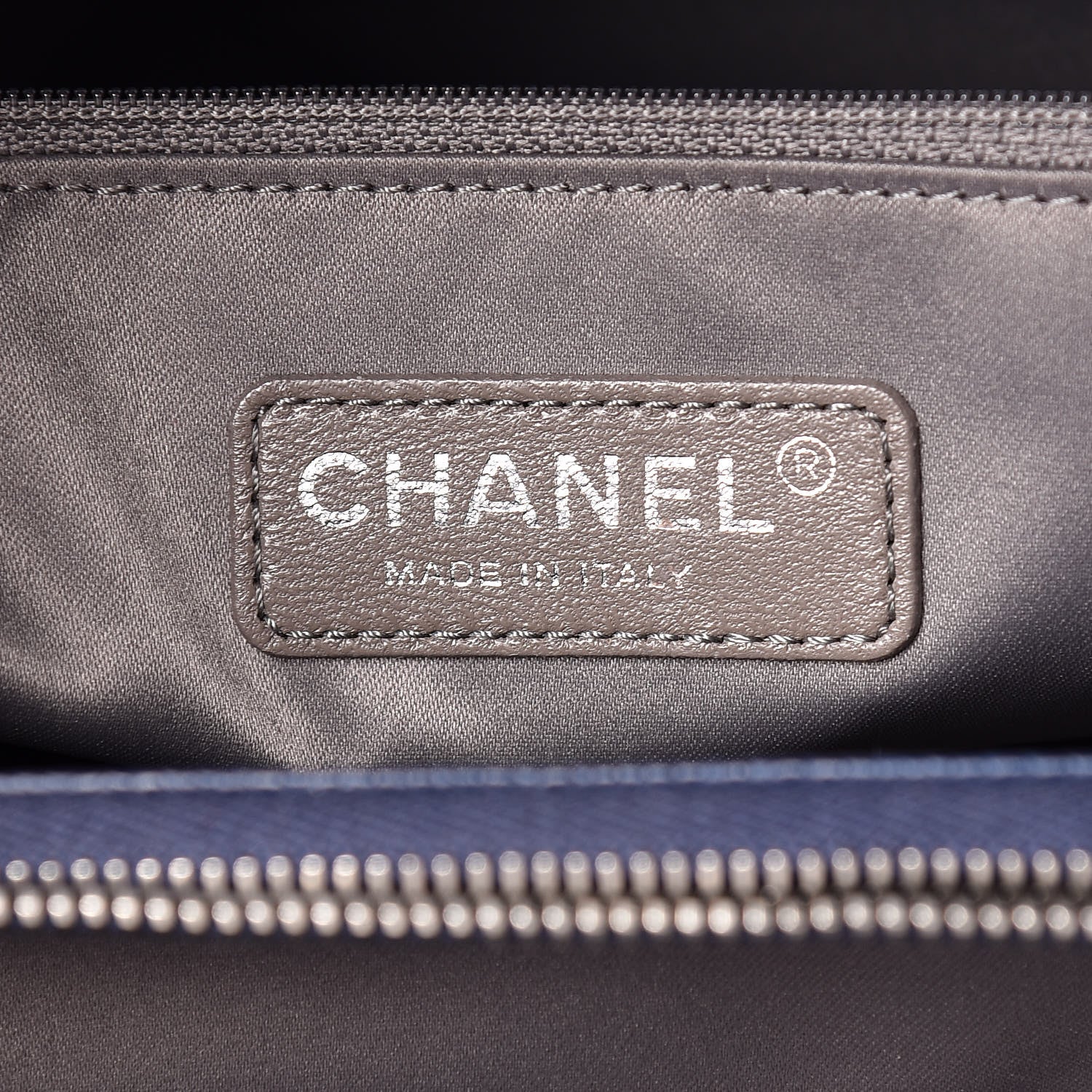 Chanel Caviar Quilted Grand Shopping Tote GST Navy Blue 8 of 10