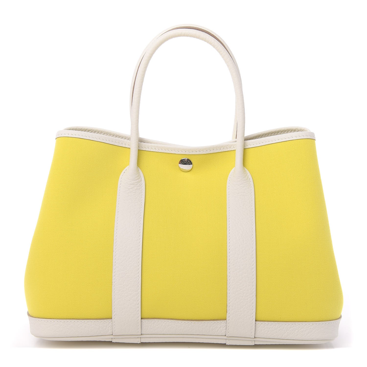 Hermes Toile Officier Vache Country Garden Party 30 TPM Lime White 1 of 11