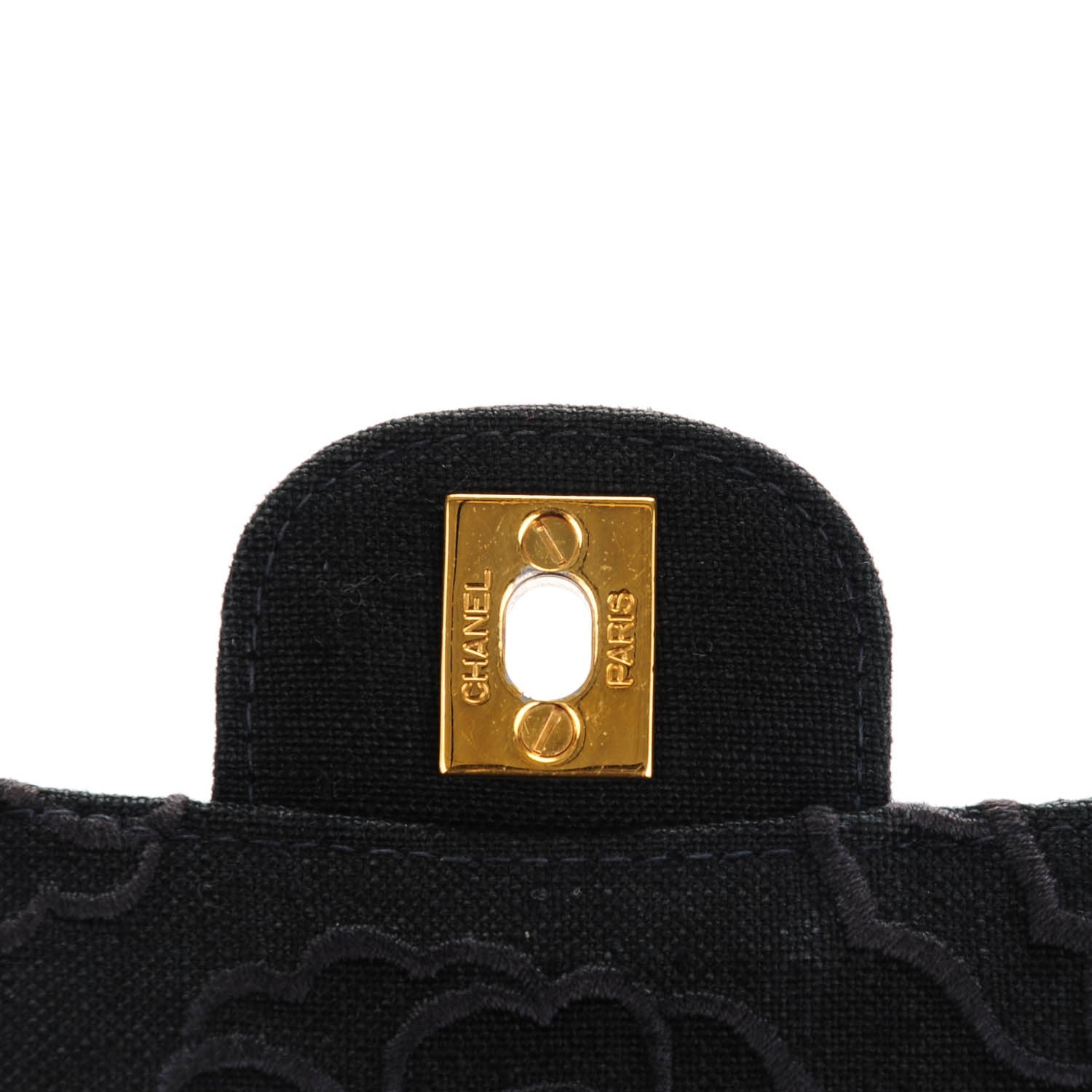 Chanel Canvas Camellia Embroidered Small Double Flap Black 5 of 9