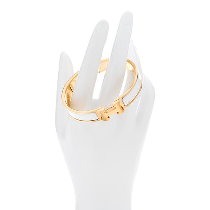 Hermes Enamel Narrow Clic Clac H Bracelet GM White 2 of 5