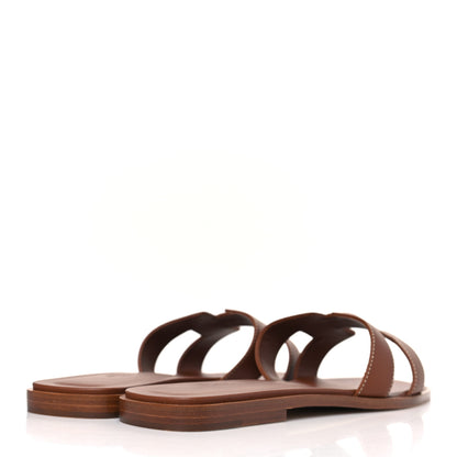 Hermes Box Calfskin Oran Sandals 41 Gold 4 of 9