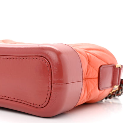 Chanel Aged Calfskin Chevron Quilted Small Gabrielle Hobo Dark Red Orange 10 of 10