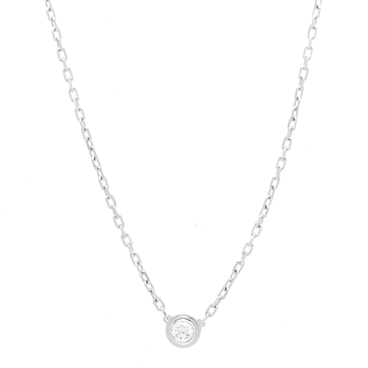 18K White Gold Diamond SM D'Amour Pendant Necklace