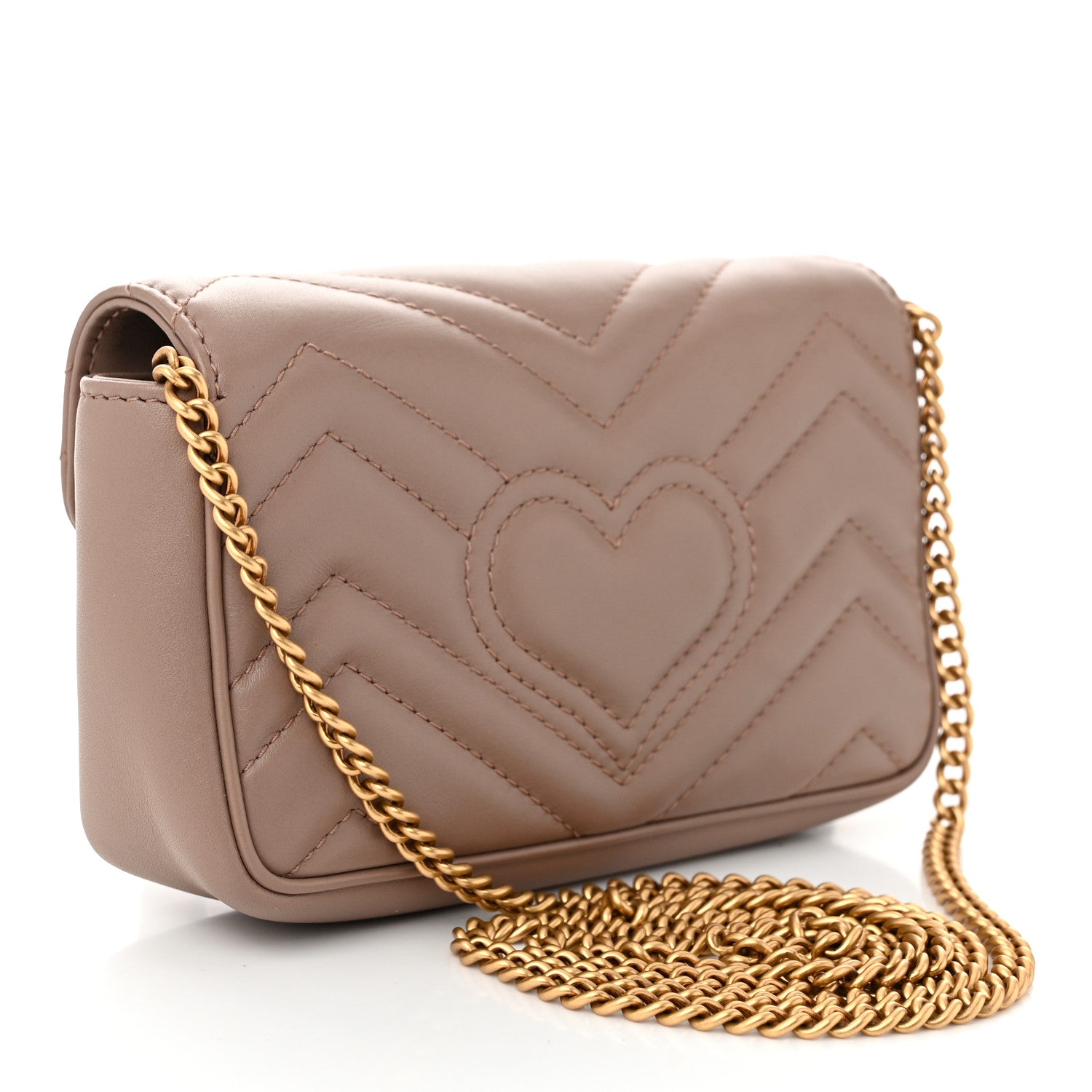 Gucci Calfskin Matelasse Super Mini GG Marmont Shoulder Bag Porcelain Rose 3 of 11