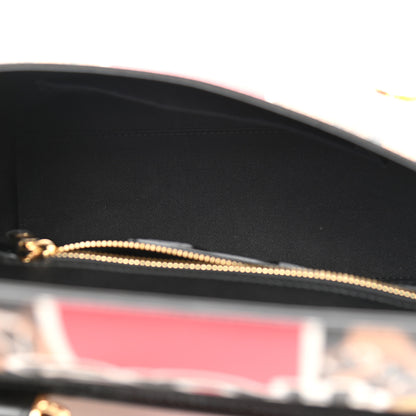 Dolce & Gabbana Dauphine Leopard Graffiti Print Medium Miss Sicily Satchel Black 4 of 10