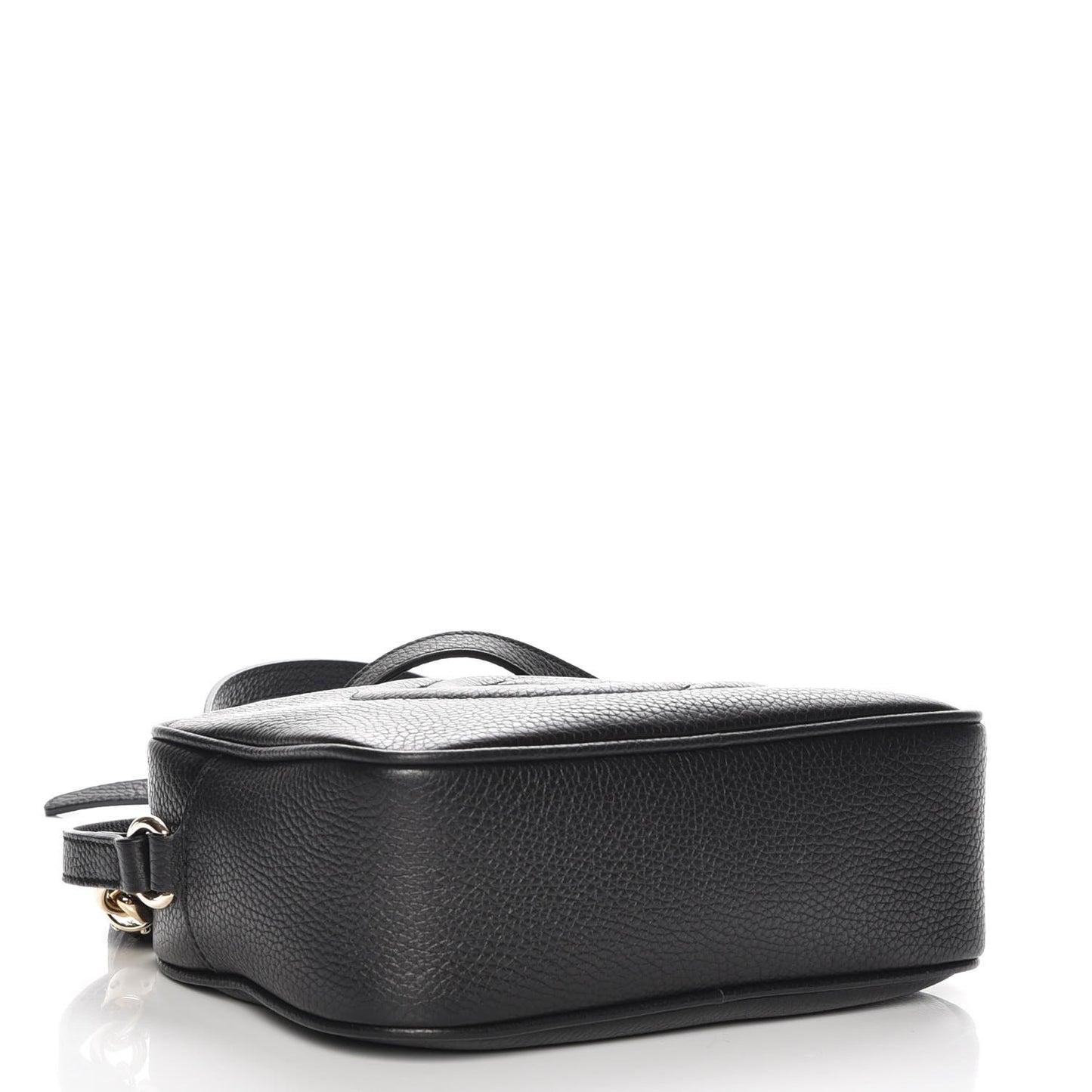 Pebbled Calfskin Small Soho Disco Bag Black