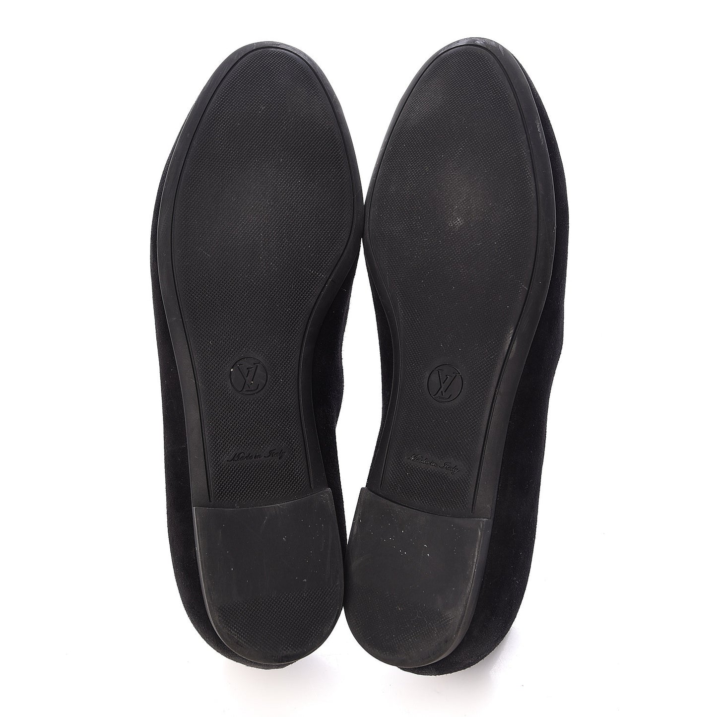 Suede Monogram Uniformes Ballet Flats 36 Black