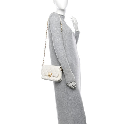 Chanel Lambskin Plexiglass Quilted Coco Love Flap White 2 of 12