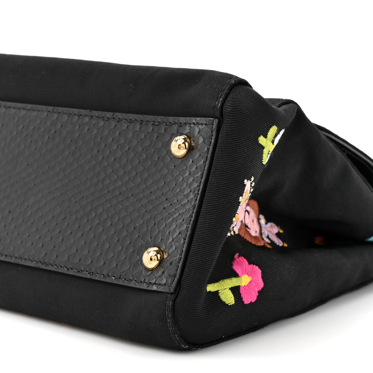 Dolce & Gabbana Neoprene Watersnake Embellished Medium Miss Sicily Satchel Black Multicolor 8 of 13