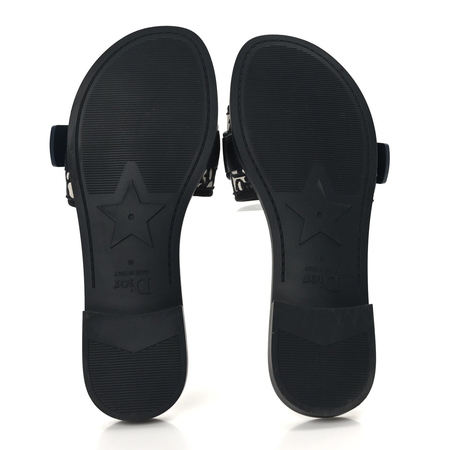 Nylon Oblique Dio(r)evolution Slide Sandals 40 Deep Blue
