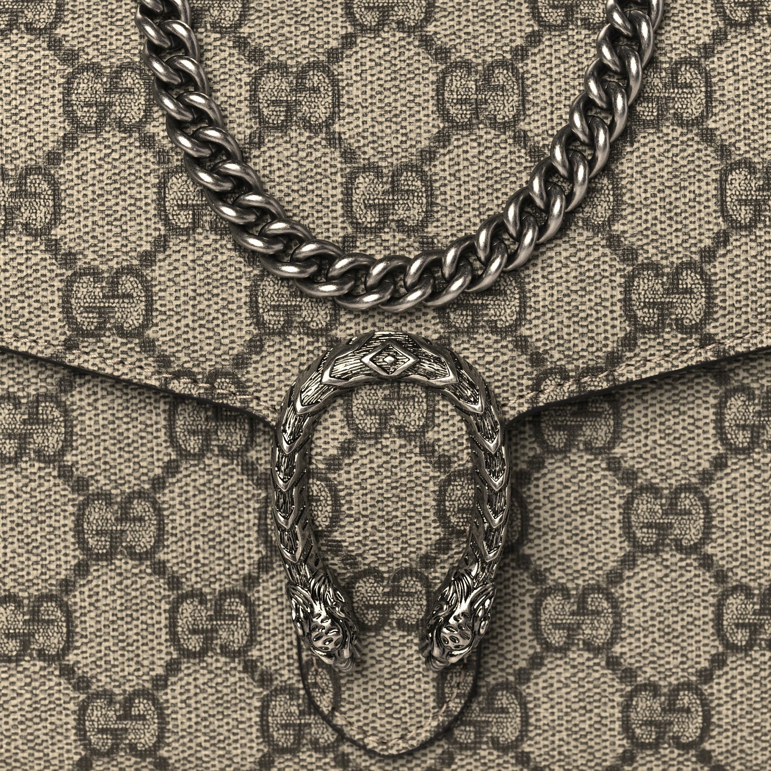 Gucci GG Supreme Monogram Mini Dionysus Chain Wallet Beige Taupe 7 of 9