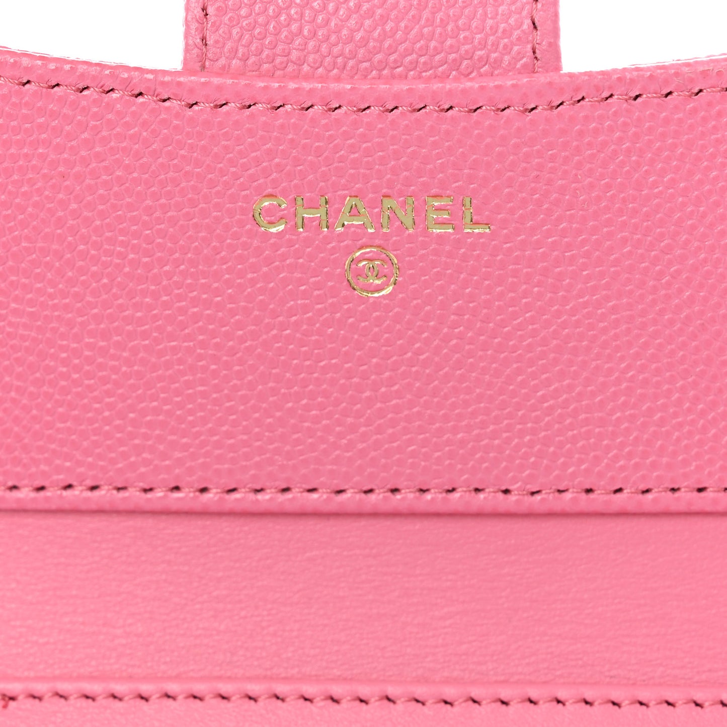 Caviar Quilted Compact Flap Wallet Pink