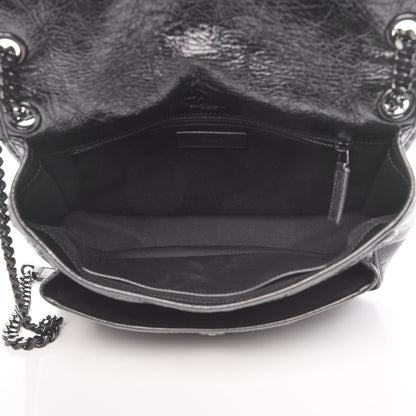 Saint Laurent Crinkled Calfskin Matelasse Monogram Medium Niki Chain Satchel Black 5 of 9