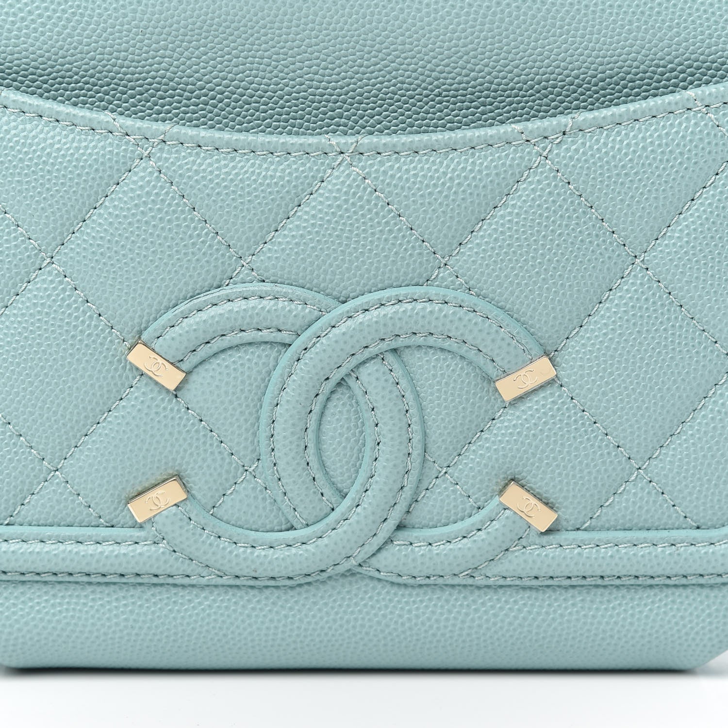 Chanel Caviar Quilted Filigree Waist Bag Light Blue 8 of 10