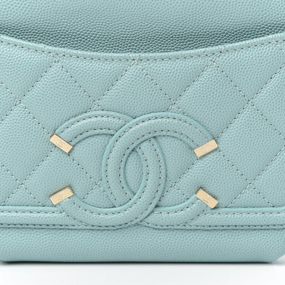 Chanel Caviar Quilted Filigree Waist Bag Light Blue 8 of 10