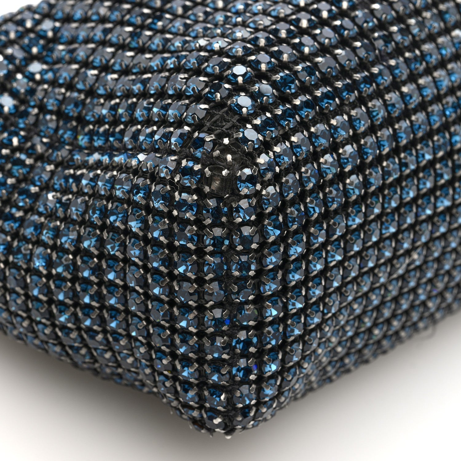 Alexander Wang Mesh Crystal Rhinestone Mini Heiress Pouch Navy 8 of 11