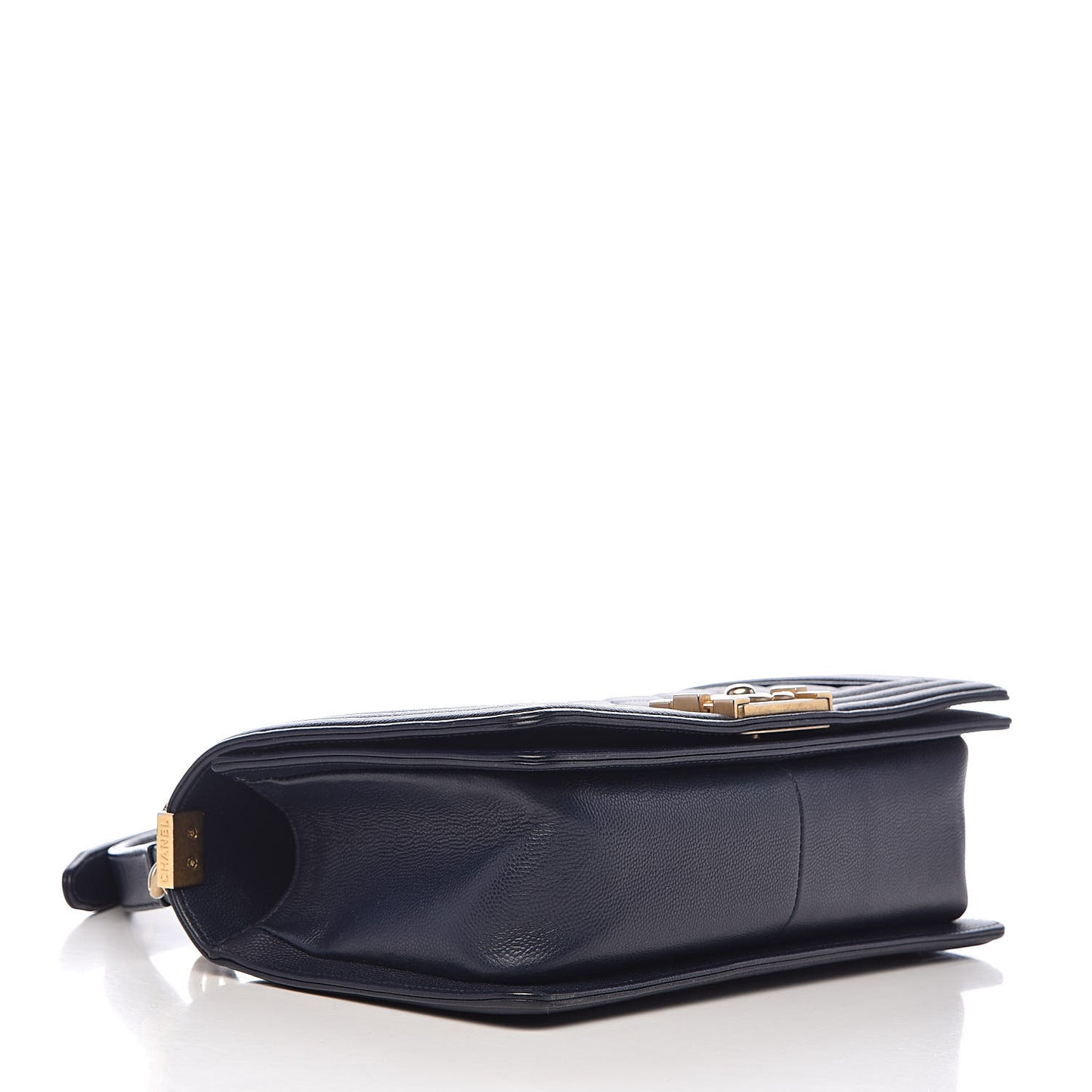Caviar Quilted Medium Boy Flap Dark Blue
