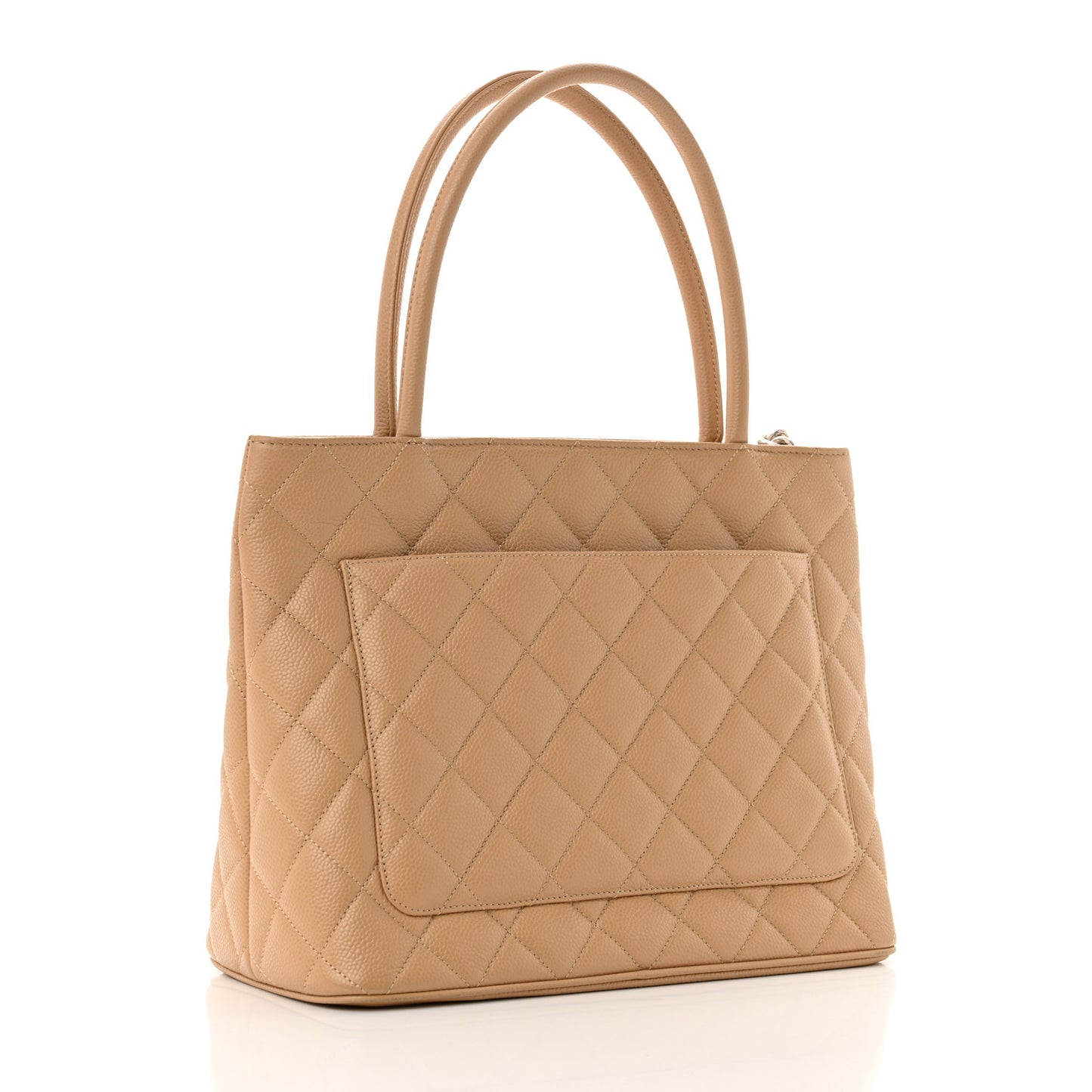 Caviar Quilted Medallion Tote Beige